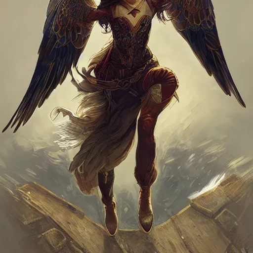 Prompt: an eagle flying through S. L. Benfica stadium, fantasy, D&D, portrait, highly detailed, digital painting, artstation, concept art, sharp focus, illustration, art by artgerm and greg rutkowski and alphonse mucha