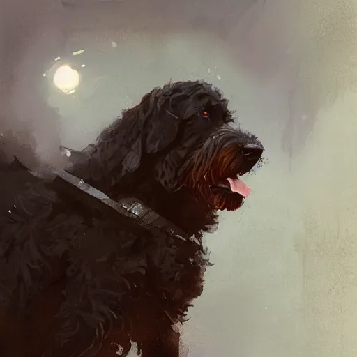 Prompt: bernedoodle by greg rutkowski