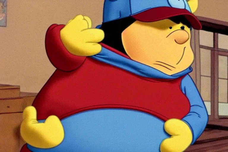 Prompt: winnie the pooh eric cartman hybrid