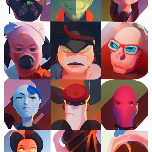 Image similar to face icon stylized minimalist toxic crusaders, loftis, cory behance hd by jesper ejsing, by rhads, makoto shinkai and lois van baarle, ilya kuvshinov, rossdraws global illumination