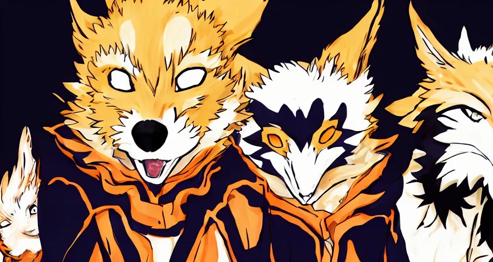 Image similar to Haikyuu wearing a kitsune mask.