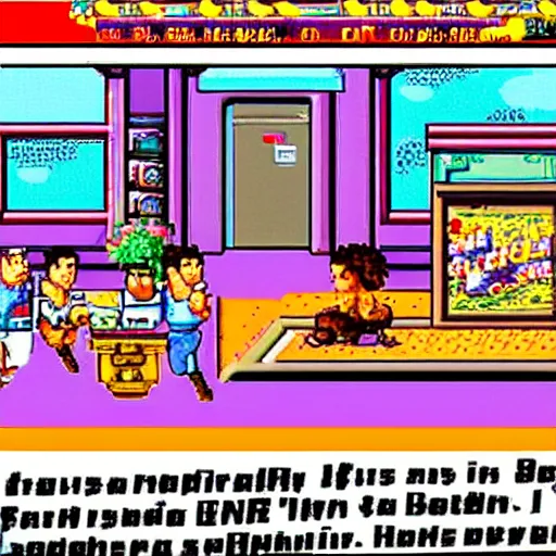 Prompt: screenshots of the Seinfeld SNES game in Nintendo power