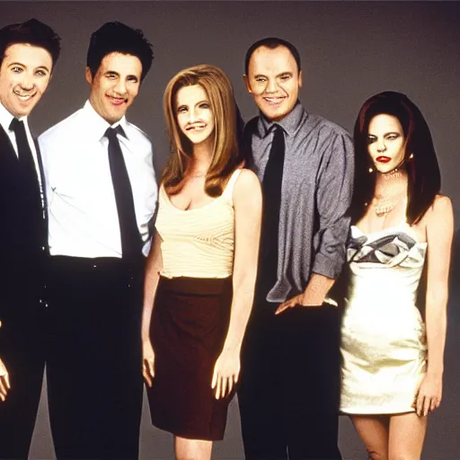 Prompt: cast photo of evil-friends television show 1994