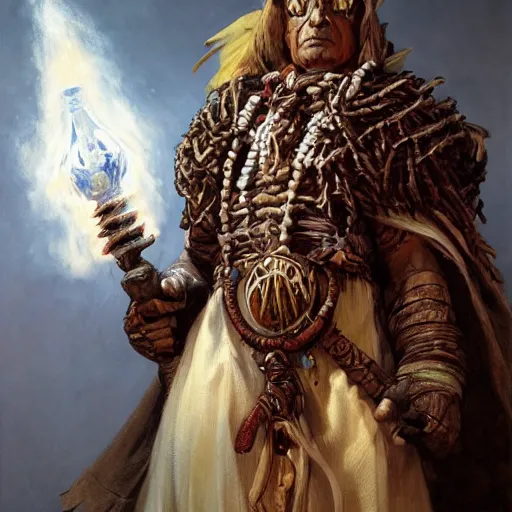 Image similar to diablo iii witch doctor, character art, detailed, by gaston bussiere, j. c. leyendecker, craig mullins