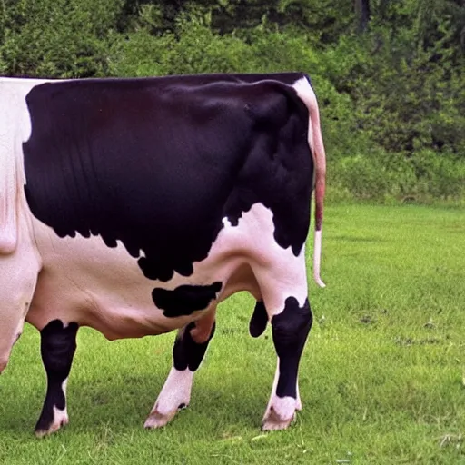 Prompt: cow blob flesh mutation failed test experiment (1934) colorized photograph