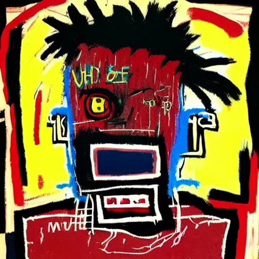 Image similar to crazy mad man screaming, by jean - michel basquiat