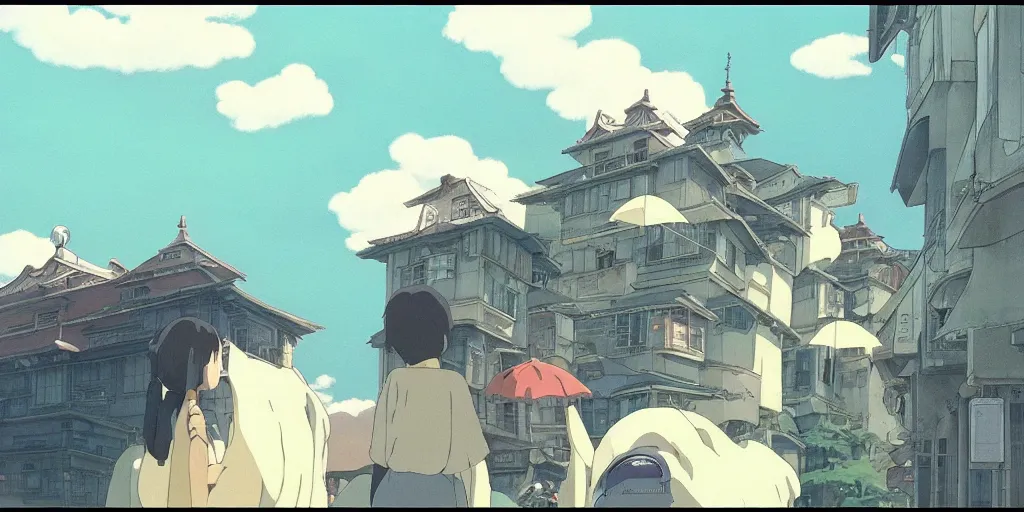 Image similar to Film still from Spirited Away (2001), evening, Studio Ghibli, Artstation