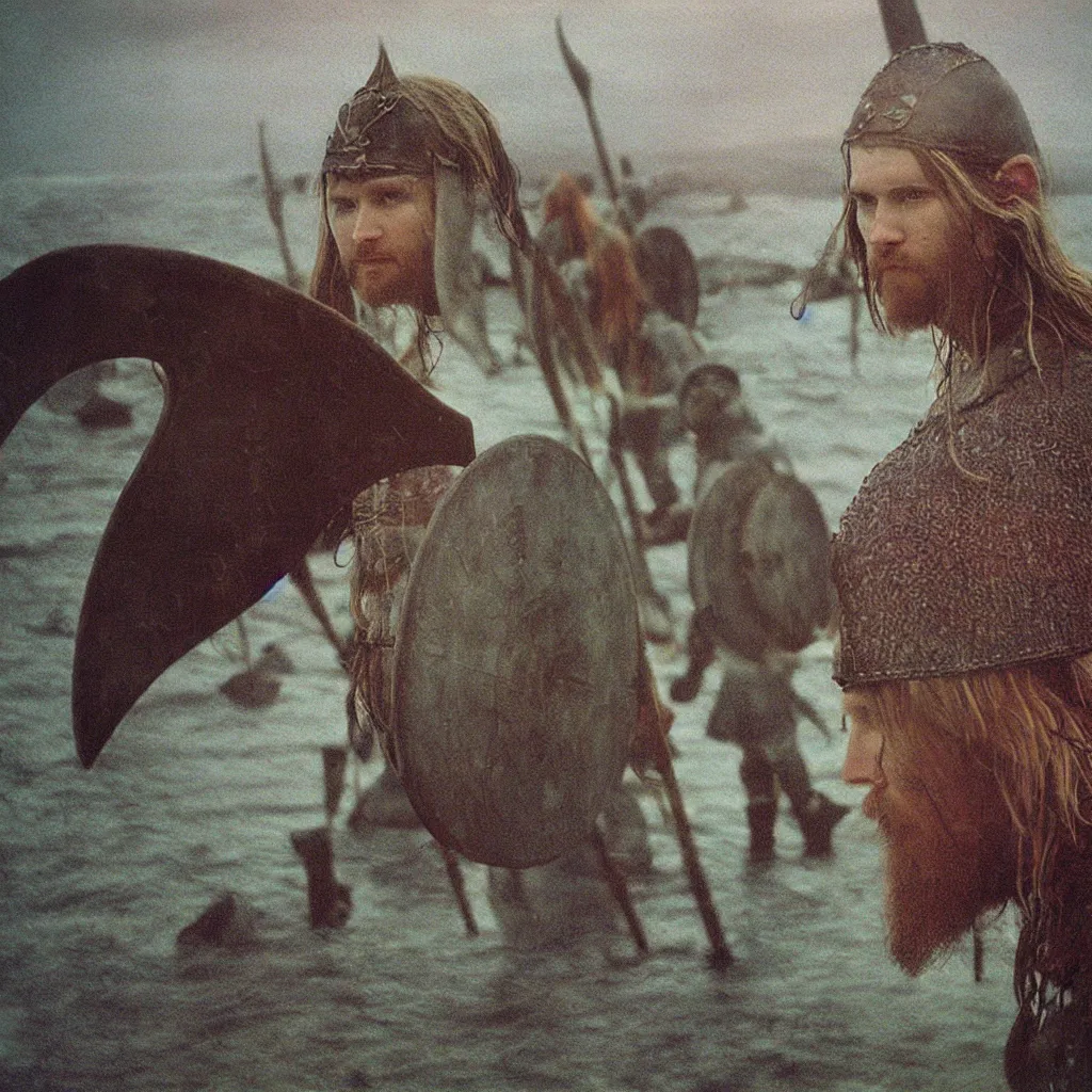 Image similar to Beautiful colored-photo cameraphone 2005 soft liminal Photograph of Vikings