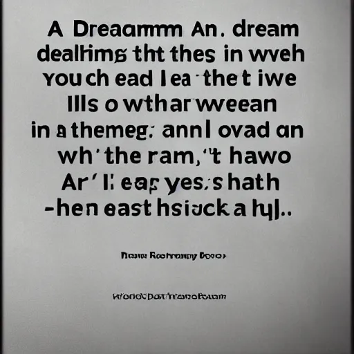 Image similar to a dream, all a dream, that ends in nothing, and leaves the sleeper where he lay down, but i wish you to know that you inspired it.