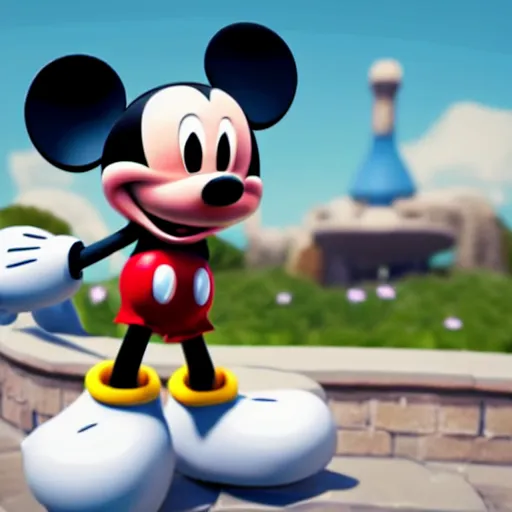 Prompt: mickey mouse rendered in unreal engine