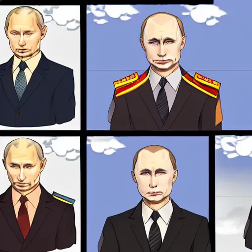 Image similar to Putin in anime style