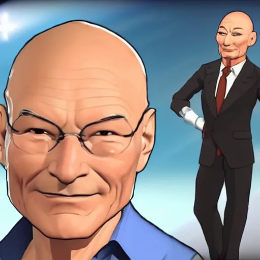 Prompt: patrick stewart as a vtuber