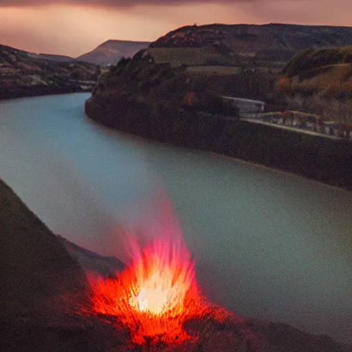 Image similar to Photo of the rhine flames, Dramatic lighting