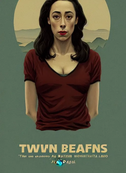 Image similar to twin peaks movie poster art, portrait of oona chaplin, from scene from twin peaks, clean, simple illustration, nostalgic, domestic, highly detailed, digital painting, artstation, concept art, smooth, sharp focus, illustration, artgerm, donato giancola, joseph christian leyendecker, wlop