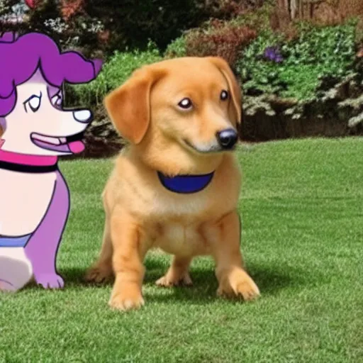 Prompt: dogs learn the power of friendship, in the style of Steven Universe