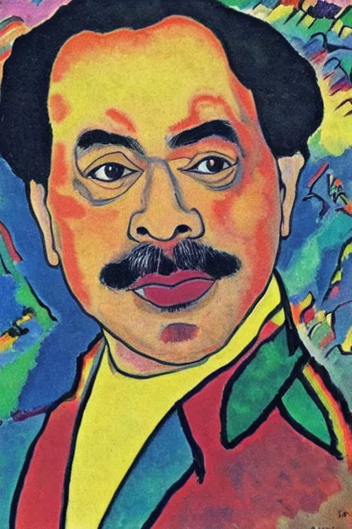 Prompt: Mahinda Rajapaksa, drawn by Kandinsky, Wassily