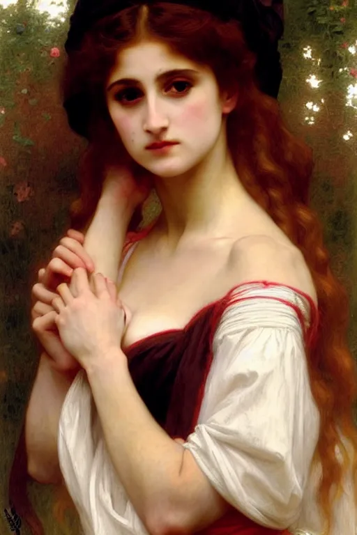 Image similar to lady dimitrescu painting by rossetti bouguereau, detailed art, artstation