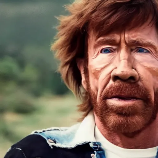 Prompt: chuck Norris in a lil Nas X video