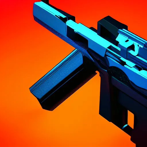 Prompt: synthwave neon gun, sharp focus, synthwave art, aesthetic, octane render, raw, cinematic