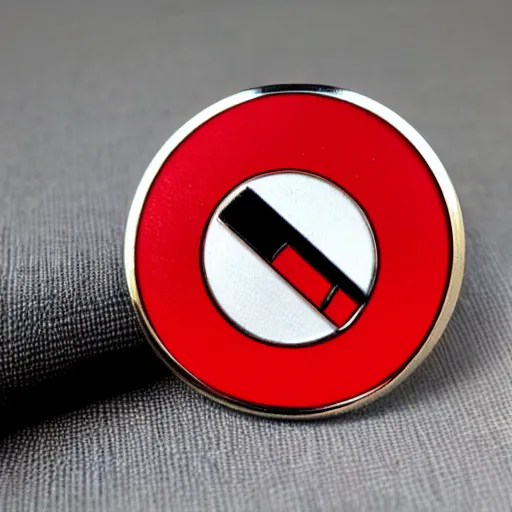 Image similar to retro minimalistic clean fire warning enamel pin