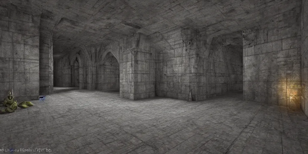 Image similar to vast dungeon, liminal space, realistic fantasy render steps 1 5 0