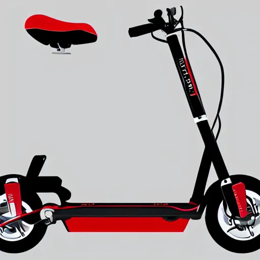 Prompt: electric scooter of red color logotype logo style