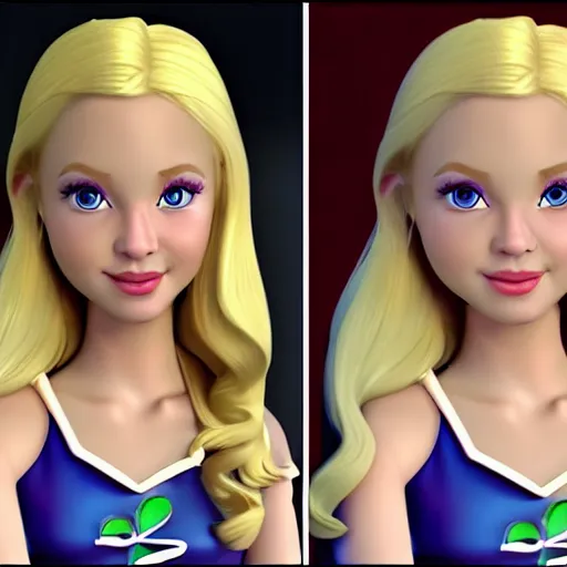 Prompt: a 3d princess with blonde hair , 3d cgi , disney style , photorealistic