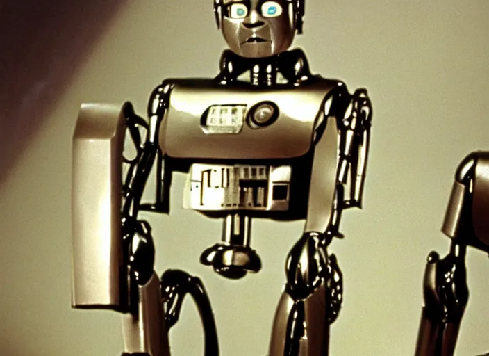 Image similar to robot from a 1970s science fiction film