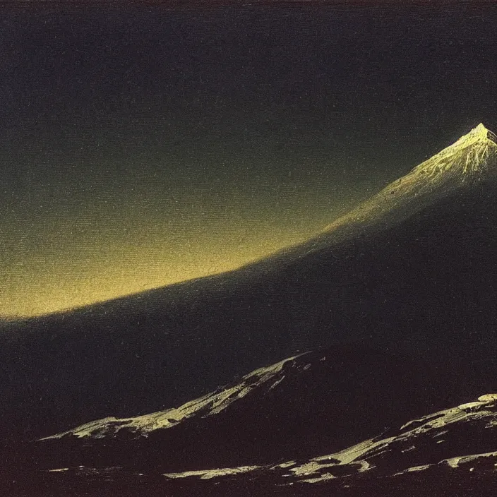 Prompt: mt elbrus at night, arkhip kuindzhi, thus spoke zarathustra