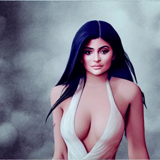 Image similar to kylie jenner as a greek goddess, photorealistic, cinematic