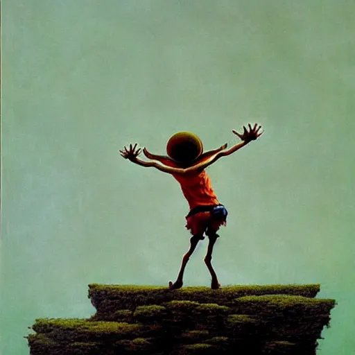 Prompt: Monkey D. Luffy made by Zdzislaw Beksinski