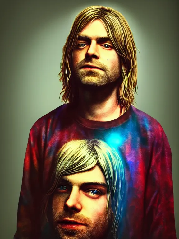 Prompt: portrait art of kurt cobain 8 k ultra realistic, lens flare, atmosphere, glow, detailed, intricate, full of colour, cinematic lighting, trending on artstation, 4 k, hyperrealistic, focused, extreme details, unreal engine 5, cinematic, masterpiece