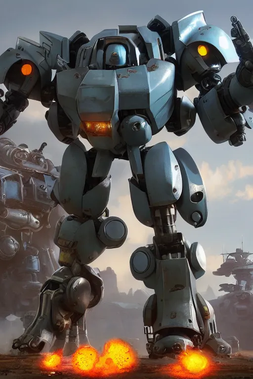 Image similar to mechwarrior 5 : mercenaries mech megaman transformer robot boss tank engine game octane render, 4 k, hd 2 0 2 2 3 d cgi rtx hdr style chrome reflexion glow fanart, global illumination ray tracing hdr fanart arstation by ian pesty by jesper ejsing pixar and disney unreal zbrush central hardmesh