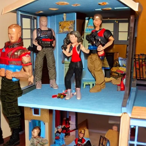 Image similar to G.I. Joe project x party inside of a dollhouse