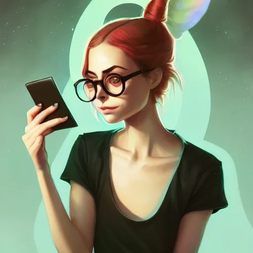 Prompt: a portrait of a beautiful willa holland nerd wearing glasses, art by lois van baarle and loish and ross tran and rossdraws and sam yang and samdoesarts and artgerm, digital art, highly detailed, intricate, sharp focus, trending on artstation hq, deviantart, unreal engine 5, 4 k uhd image