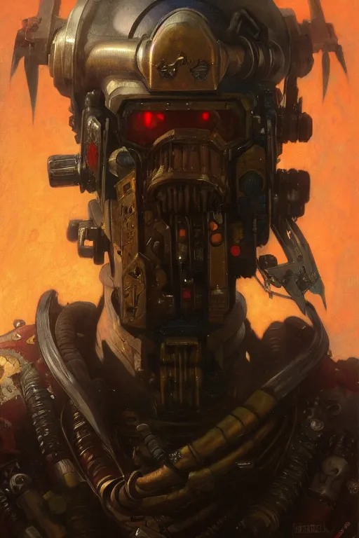 Image similar to full character portrait max mad cyberpunk warhammer 4 0 k, medic sapper not the pietra character design, painting by gaston bussiere, katsuya terada, wyeth, greg rutkowski, craig mullins, ( ( ( ( ( vermeer ) ) ) ) ), frank frazetta, mucha, tom of finland, trending on artstation