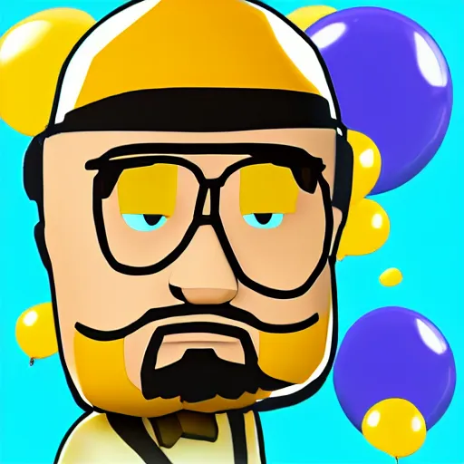 Prompt: walter white 3 d in bloons td 6