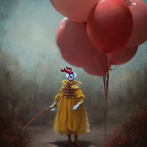 Prompt: pennywise as pulcinella, by esao andrews, by james jean, humorous illustration, hyperrealistic, big depth of field, warm colors, night scenery, low light, 3 d octane render, 4 k, conceptart, hyperdetailed, hyperrealistic, trending on artstation