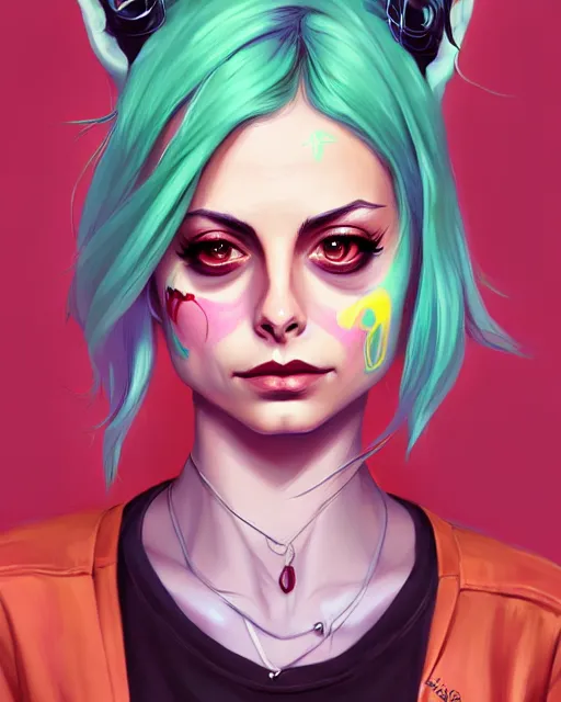 Image similar to a portrait of a beautiful willa holland as a punk, art by lois van baarle and loish and ross tran and rossdraws and sam yang and samdoesarts and artgerm, digital art, highly detailed, intricate, sharp focus, trending on artstation hq, deviantart, unreal engine 5, 4 k uhd image