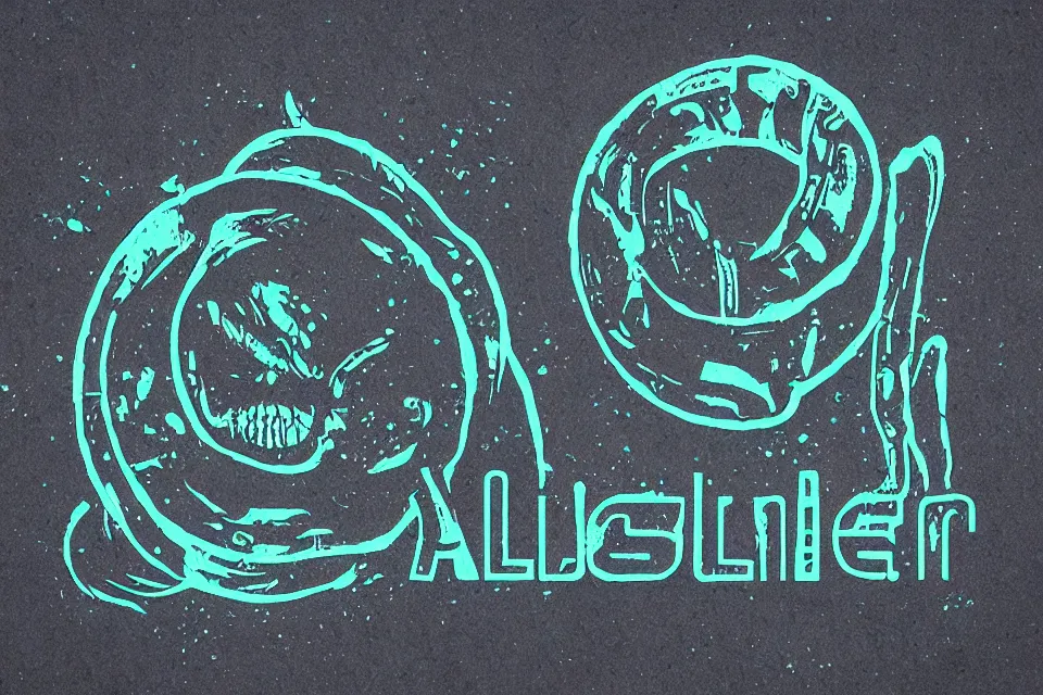 Prompt: alien typography