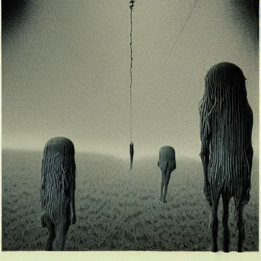 Image similar to a hyperrealistic brightly colored painting of a psychedelic alien nightmare, blue skies, by john kenn mortensen and zdzislaw beksinski, highly detailed, vivid color,