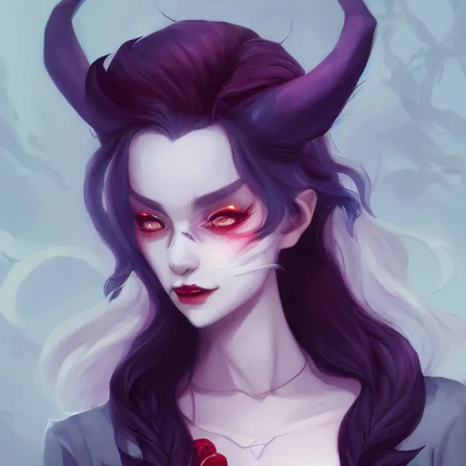 Prompt: a portrait of a beautiful vampire with fangs, art by lois van baarle and loish and ross tran and rossdraws and sam yang and samdoesarts and artgerm, digital art, highly detailed, intricate, sharp focus, Trending on Artstation HQ, deviantart, unreal engine 5, 4K UHD image