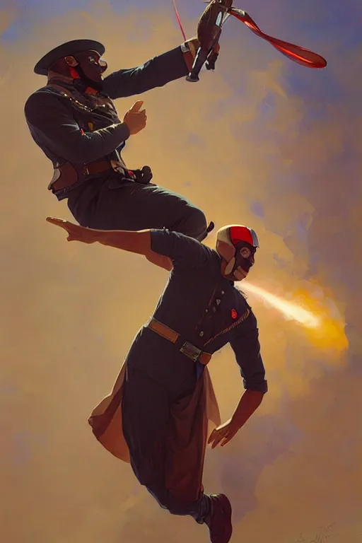 Image similar to man as human cannonball in the modern artillery cannon, realistic painting, symmetrical, highly detailed, digital painting, artstation, concept art, smooth, sharp focus, illustration, cinematic lighting, art by artgerm and greg rutkowski and alphonse mucha