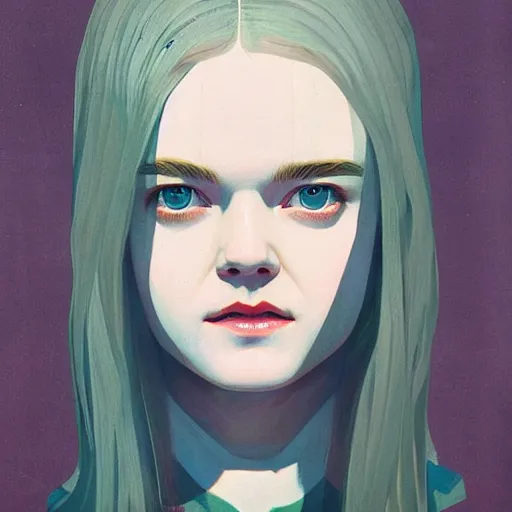 Image similar to Elle Fanning in Prey picture by Sachin Teng, asymmetrical, dark vibes, Realistic Painting , Organic painting, Matte Painting, geometric shapes, hard edges, graffiti, street art:2 by Sachin Teng:4