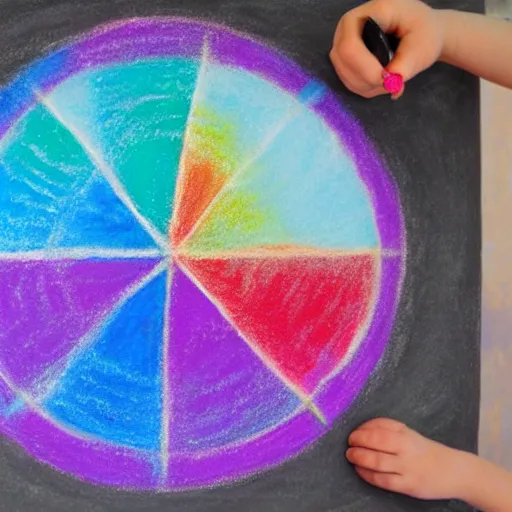 Image similar to medicine wheel using pastel colors in chalk