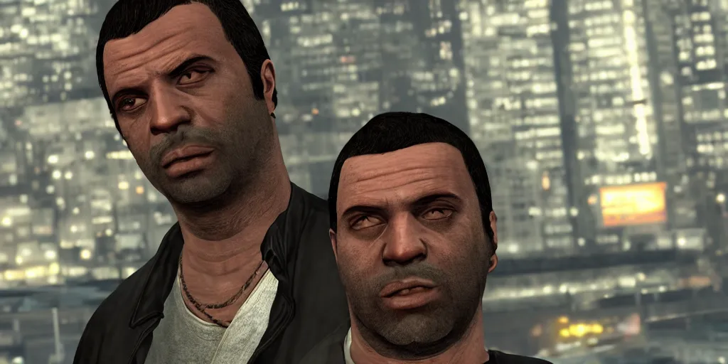 Image similar to grand theft auto iv main character portrait, award - winning, stunningly realistic, volumetric lighting, coherent, no artifacts, cinematic, atmospheric, studio quality