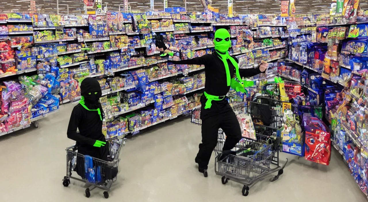 Image similar to cyborg ninja in walmart