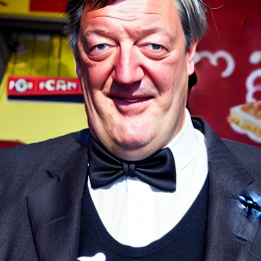 Prompt: ( ( stephen fry ) ) as [ a piece of french fries ] hybrid intercross mix