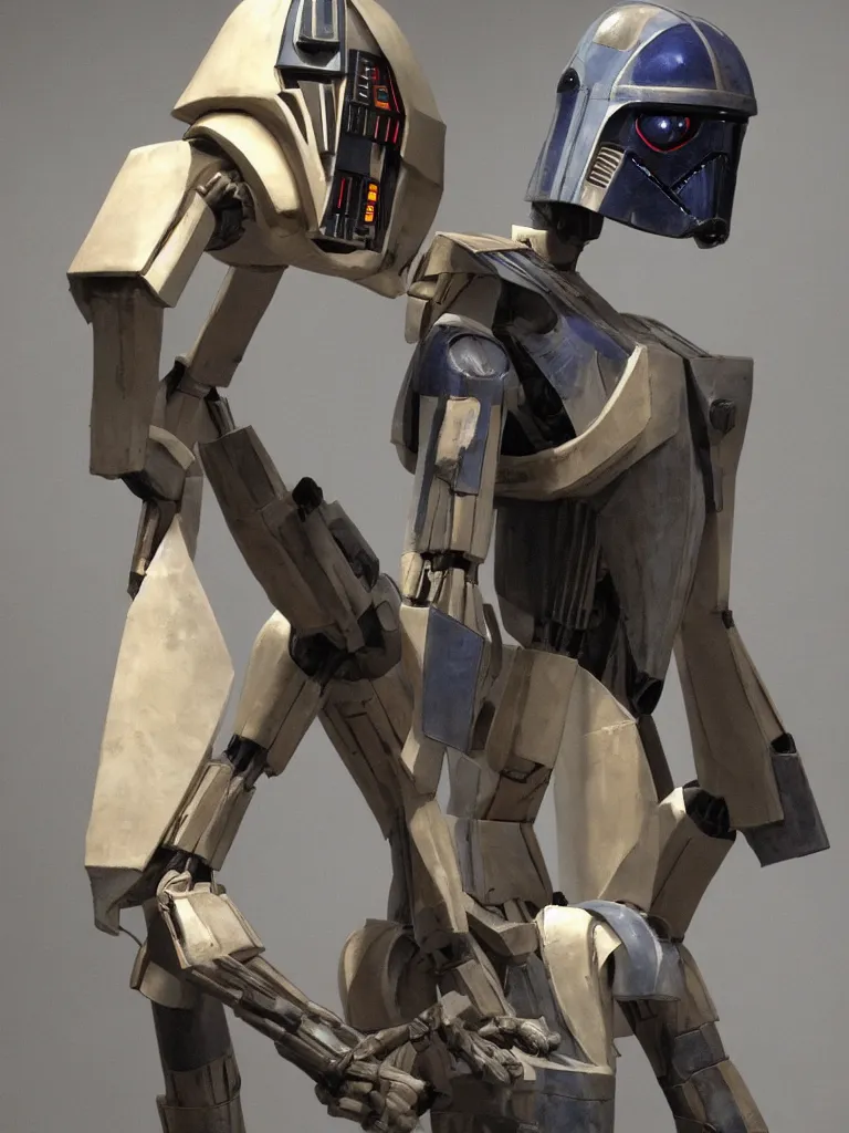 Prompt: A Star Wars battle droid,