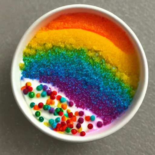 Image similar to rainbow yogurt with sprinkles